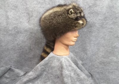 Chapeau en fourrure de raton laveur (Confection de vêtements et accessoires en fourure sur mesure Québec) Taxidermie Asselin Québec